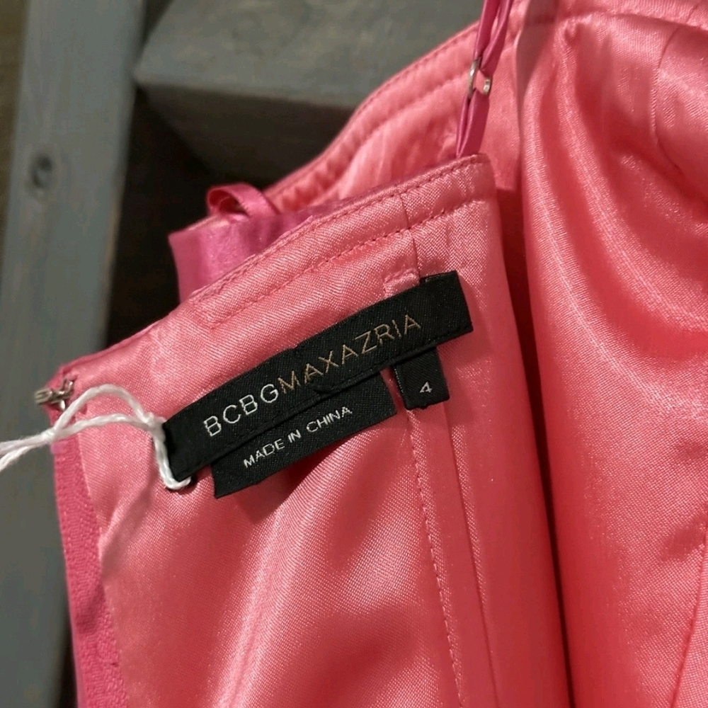 BCBGMaxAzria Pink Silk Drop Waist Dress - Picture 5 of 11
